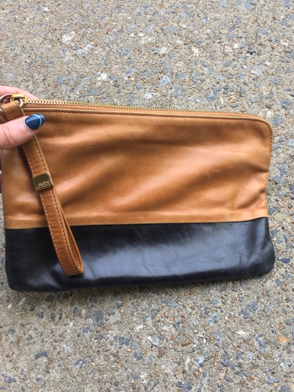 HOBO Vintage Two Toned Leather Wristlet